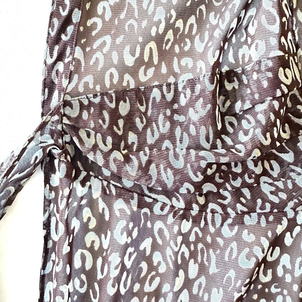 Mesmerize Y2K Kimono XL Animal Print Cover Up Vintage 90s Sheer Bell‎ Sleeves - Picture 10 of 10